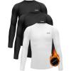 TELALEO Boys Girls Thermal Compression Shirt Youth Long Sleeve Top Fleece Lined Turtle Neck Athletic Base Layer Undershirt(2black/White)