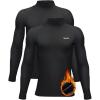 TELALEO Boys Girls Thermal Compression Shirt Youth Long Sleeve Top Fleece Lined Turtle Neck Athletic Base Layer Undershirt(2black(turtle Neck))