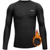 TELALEO Boys Girls Thermal Compression Shirt Youth Long Sleeve Top Fleece Lined Turtle Neck Athletic Base Layer Undershirt(Black)