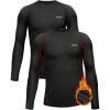 TELALEO Boys Girls Thermal Compression Shirt Youth Long Sleeve Top Fleece Lined Turtle Neck Athletic Base Layer Undershirt(Black/Black(red Lined))