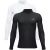 TELALEO Boys Girls Thermal Compression Shirt Youth Long Sleeve Top Fleece Lined Turtle Neck Athletic Base Layer Undershirt(Black/White(turtle Neck))