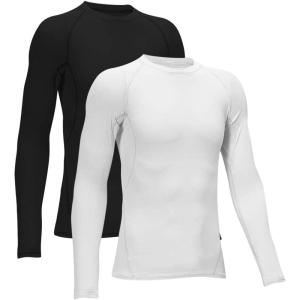 TELALEO 4, 3, 2, 5/1 Pack Boys’ Girls’ Compression Shirts Youth Long Sleeve Undershirt Sports Moisture Wicking Baselayer(Black/White)