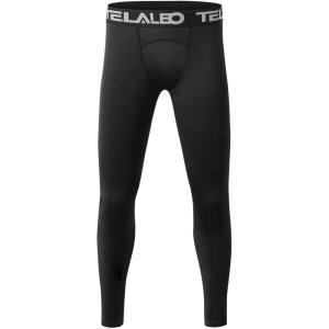 TELALEO 1/2/3/4 Pack Boys’ Youth Compression Leggings Pants Tights Athletic Base Layer for Running Hockey Basketball
