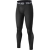 TELALEO Boys Fleece Lined Thermal Compression Leggings Youth Cold Base Layer(Black Fleece Inner)
