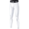 TELALEO Boys Fleece Lined Thermal Compression Leggings Youth Cold Base Layer(Black/White)
