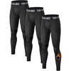 TELALEO Boys Fleece Lined Thermal Compression Leggings Youth Cold Base Layer(3 Black)