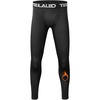 TELALEO Boys Fleece Lined Thermal Compression Leggings Youth Cold Base Layer(Black Fleece Inner)