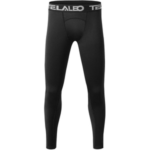 TELALEO Youth Football Pants Boys Compression Leggings Tights Base Layer | Football practice pants and compression tights for boys; moisture wicking youth athletic leggings for hockey baseball(Black(1pcs))