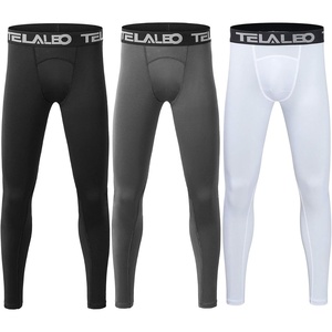 TELALEO Youth Football Pants Boys Compression Leggings Tights Base Layer | Football practice pants and compression tights for boys; moisture wicking youth athletic leggings for hockey baseball(Black Grey White 3 Pack)